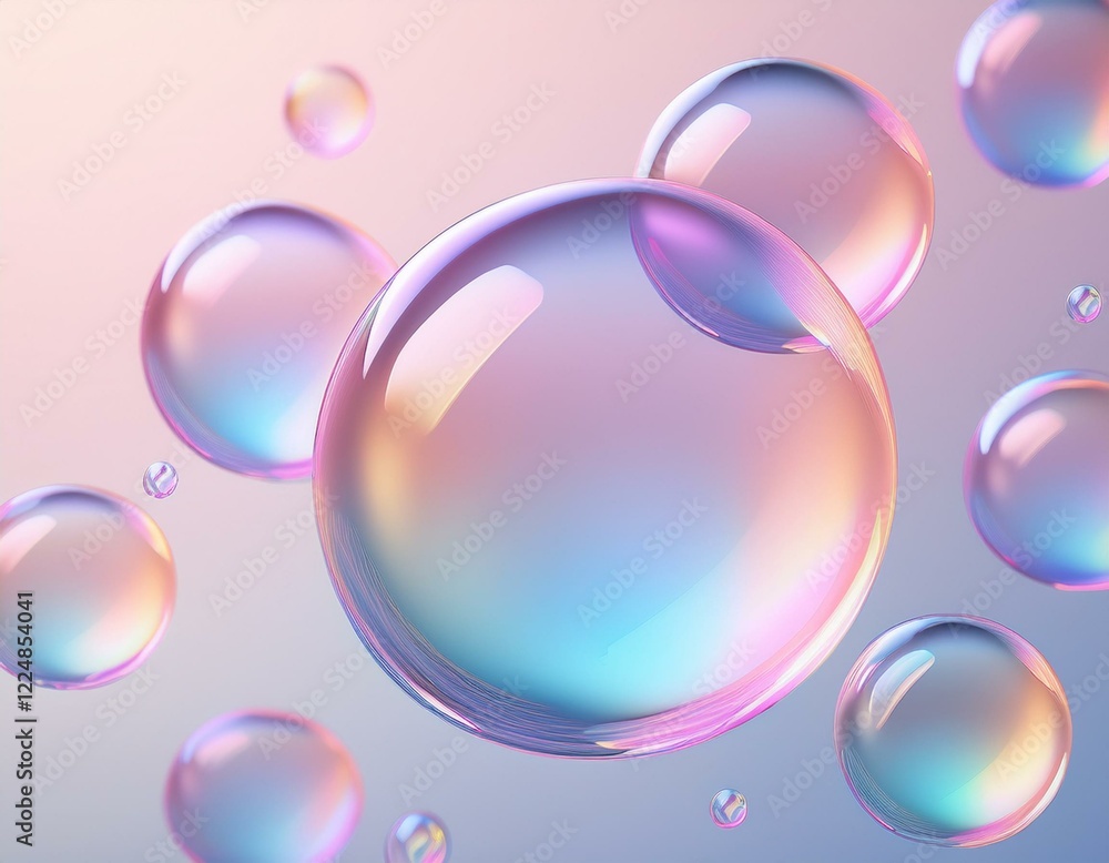 Obraz premium 浮かんでいるガラスのシャボン玉