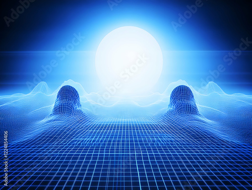 Abstract 3D Wireframe Lands...