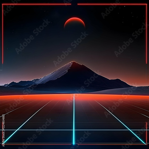 Retro Futuristic Landscape ...