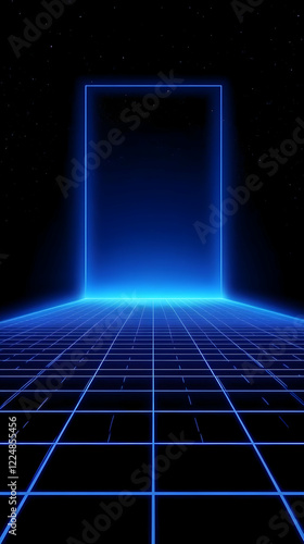 Abstract Neon Glowing Recta...