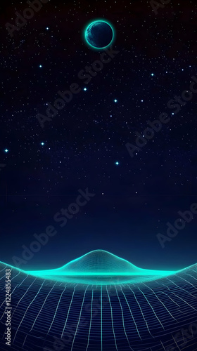Glowing Grid Landscape bene...