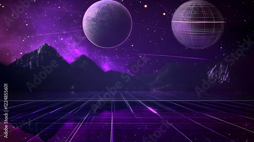 Retro Futuristic Landscape ...