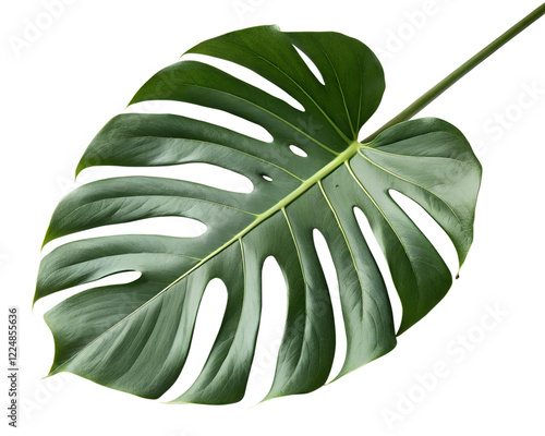 monstera or split-leaf philodendron (Monstera deliciosa) isolated on white background
 photo