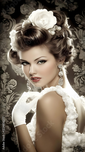 Elegant Woman Poses Gracefu...