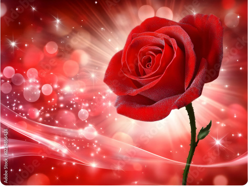 Red Rose Blooms Beautifully...