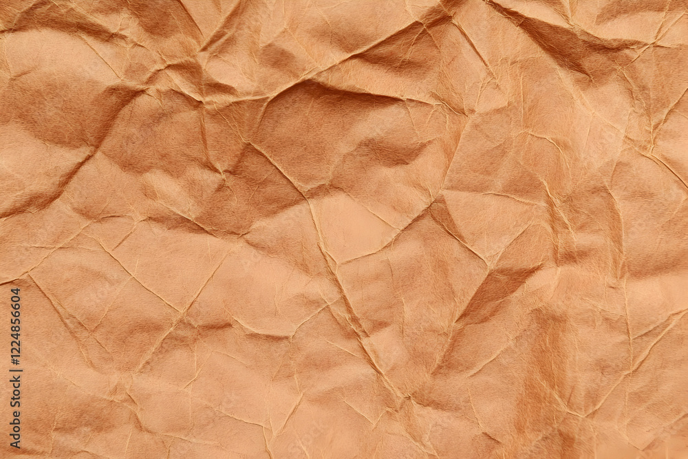 Fototapeta premium Crumpled Brown Paper Texture Background Shows Wrinkles and Creases Detailing a Vintage or Rustic Look