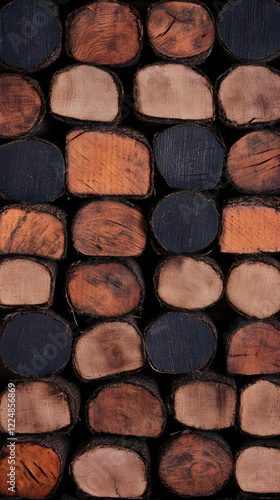 Stacked Logs Create a Textu...