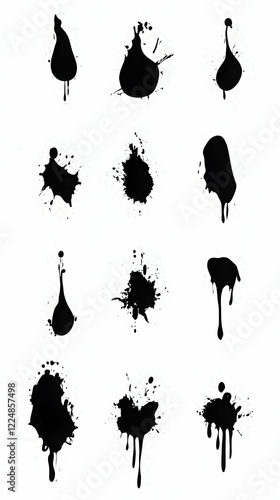 Twelve Black Ink Blots Spla...