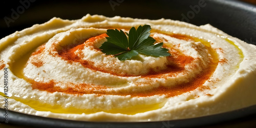 Creamy Hummus Dip is Garnis...