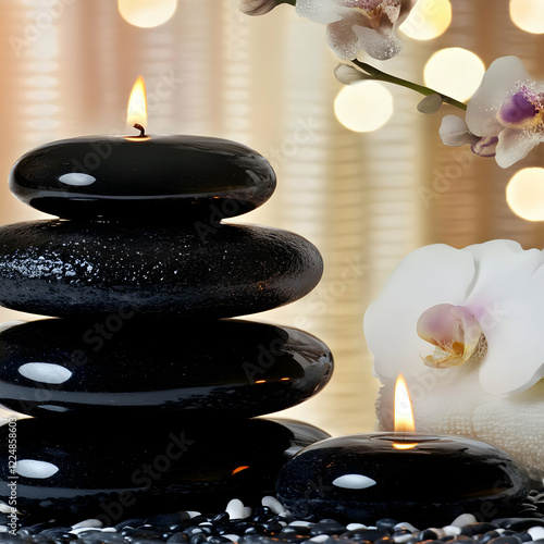 Black Stones Balanced with ...
