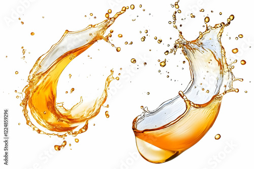 Two Golden Liquid Splashes ...