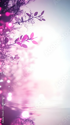 Dreamy Pink Landscape Refle...