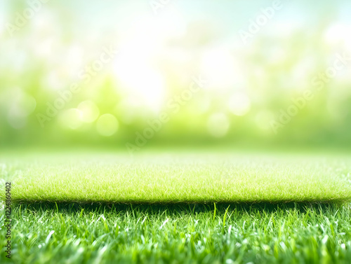 Green grass platform floats...
