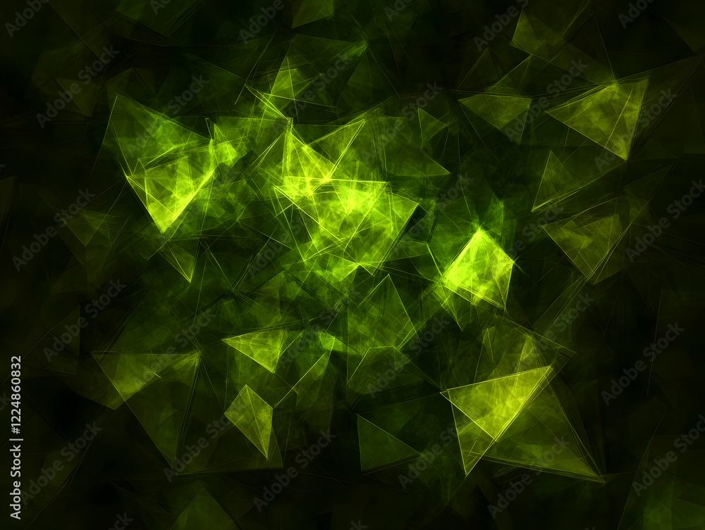 Naklejka premium Abstract Green Triangles Form a Dynamic and Intricate Background Design