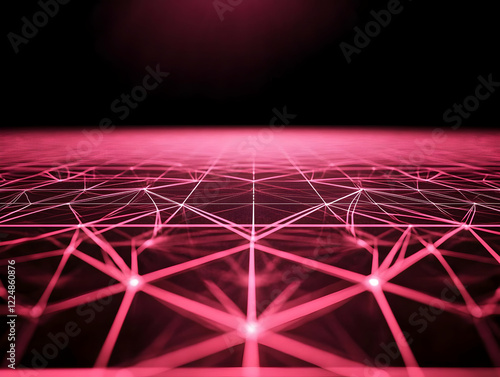 Abstract Pink Network Grid ...
