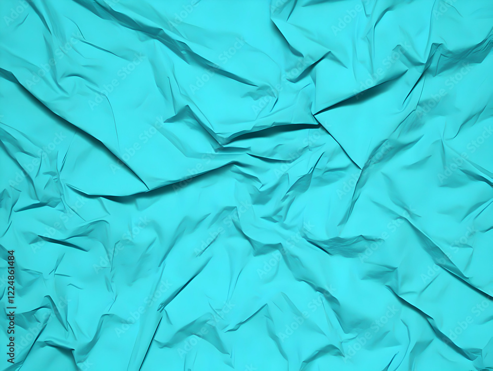 Obraz premium Turquoise Fabric Texture Background with Elegant Folds and Wrinkles, Perfect for Design Projects