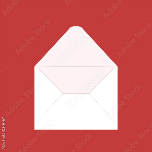 Love letter. White card with White paper envelope mockup vector. free space for text. copy space. Valentine's card vector.