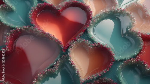 Heart shape for Love concept, Valentine's Day concepts. love symbol, concept for Valentine's Day, wedding etc. Heart elements for love concept design. AI generated image