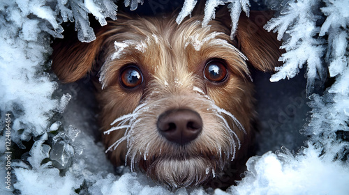 Curious Dog Peers Through F...