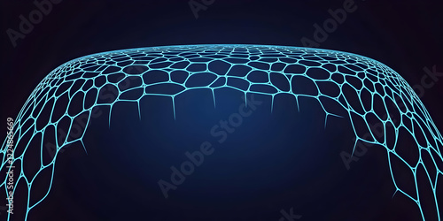 Abstract 3D Glowing Blue Wi...