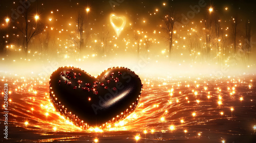 3D Heart Decorated with Red...