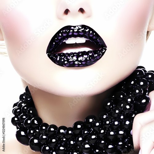 Close-up of Woman with Glos...