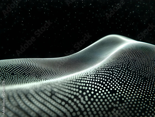 Abstract 3D Wave of Dots Fl...