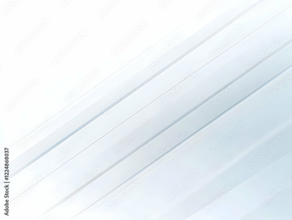 Fototapeta premium Abstract white background with diagonal blue lines elegantly creates a modern and clean design.