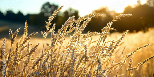 Golden Wheat Field Bathed i...