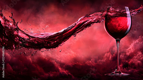 Red Wine Splashes Dramatica...