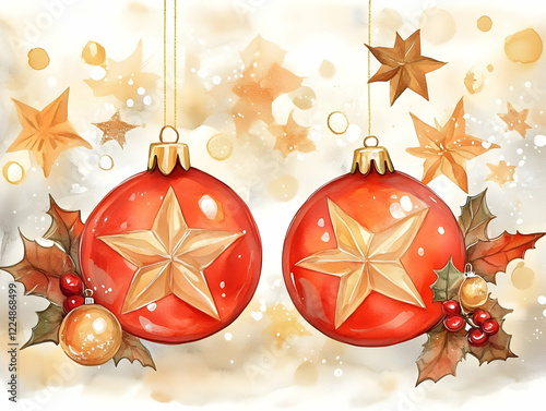 Watercolor Christmas Orname...