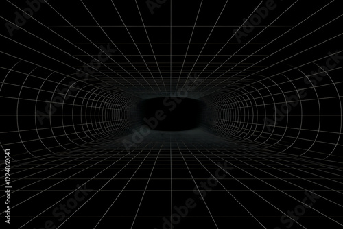 3D Grid Tunnel Creates Stun...