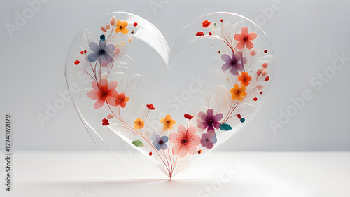  Love symbol, concept for Valentine's Day, wedding etc. Heart elements for love concept design. AI generated image