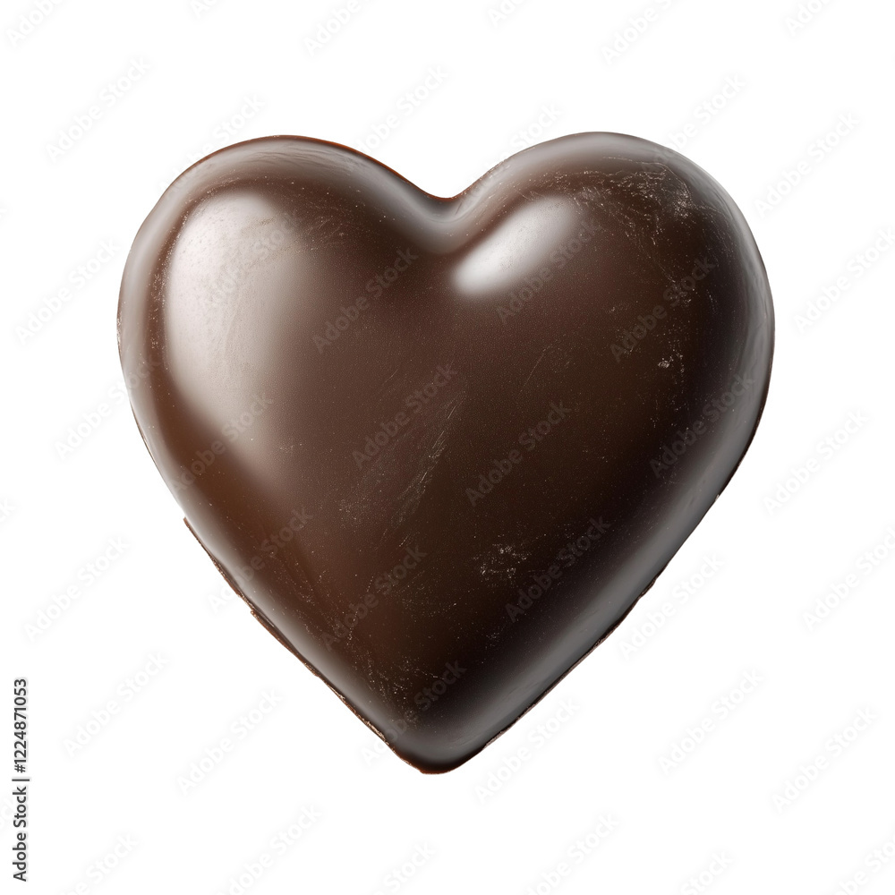 Heart-Shaped Dark Chocolate Isolated on White and Transparent Background Heart-Shaped Dark Chocolate Isolated on White and Transparent Background