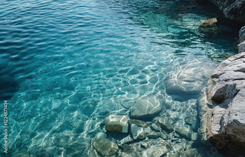 Wallpaper Mural Captivating view of Lake Tahoe's crystal clear waters and rocky shoreline on a sunny day Torontodigital.ca