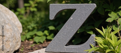 Rough-cut Z letter in earthy style perfect for eco-friendly designs with a touch of nature photo