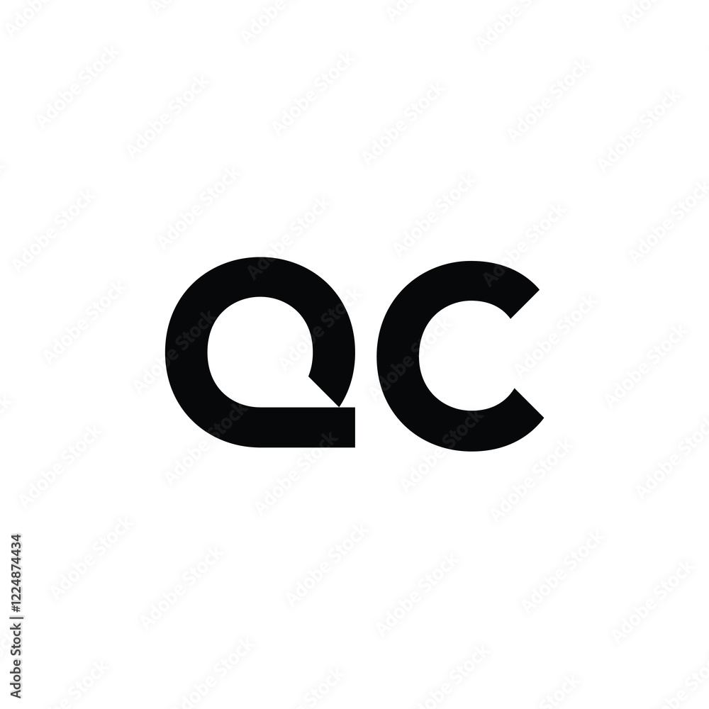 QC monogram logo design letter text name symbol monochrome logotype alphabet character simple logo QC monogram logo design letter text name symbol monochrome logotype alphabet character simple logo