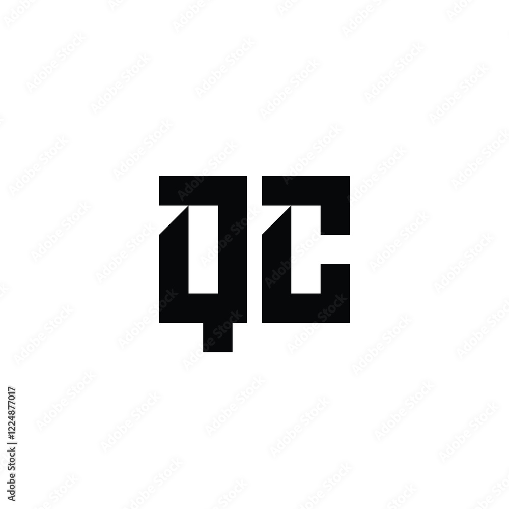 QC monogram logo design letter text name symbol monochrome logotype alphabet character simple logo QC monogram logo design letter text name symbol monochrome logotype alphabet character simple logo