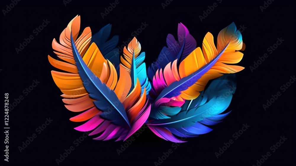 Vibrant Colorful Feathers Abstract Art Design Background Wallpaper Vibrant Colorful Feathers Abstract Art Design Background Wallpaper