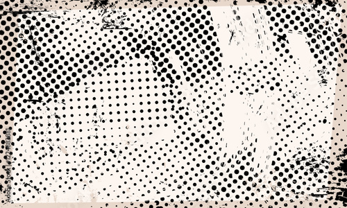 Abstract Dotted Halftone Retro Paper Print Texture Vector Wallpaper