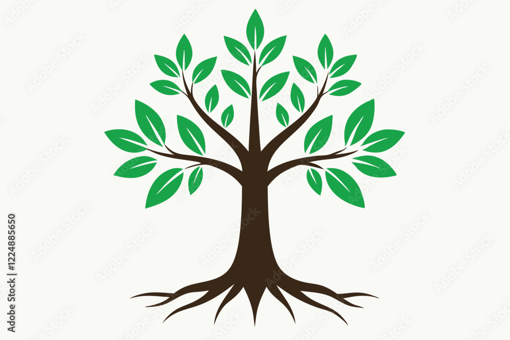 Fototapeta premium Tree vector illustration featuring a nature-inspired graphic design for microstock use.