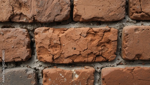 rough-hewn brick with uneven surface and texture photo