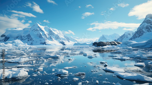 Wallpaper Mural Antarctic icebergs with the ocean in the background Torontodigital.ca