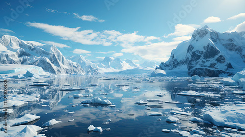 Wallpaper Mural Antarctic icebergs with the ocean in the background Torontodigital.ca