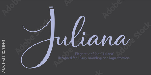 Elegant serif font "Juliana" designed for luxury branding and logo creation. This classic and minimal typeface is perfect for wedding alphabets, fashion logos, and sophisticated high-end designs