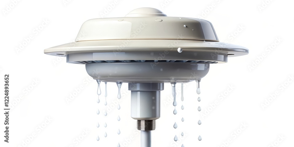 Low-flow showerhead with water droplets