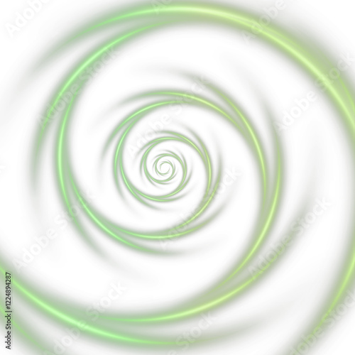 glowing green spiral trail with sparkles and energy bursts—ideal for transparent PNG vectors, abstract motion effects, or futuristic and magical visual designs.