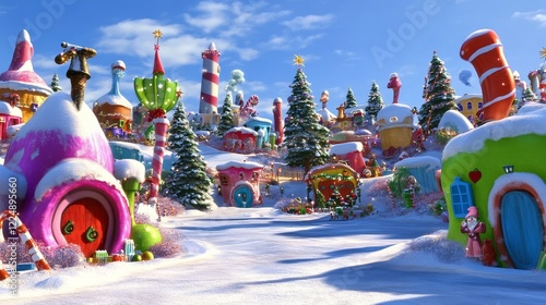 Whoville Fantasy: A Magical Christmas Setting for Remote Meetings