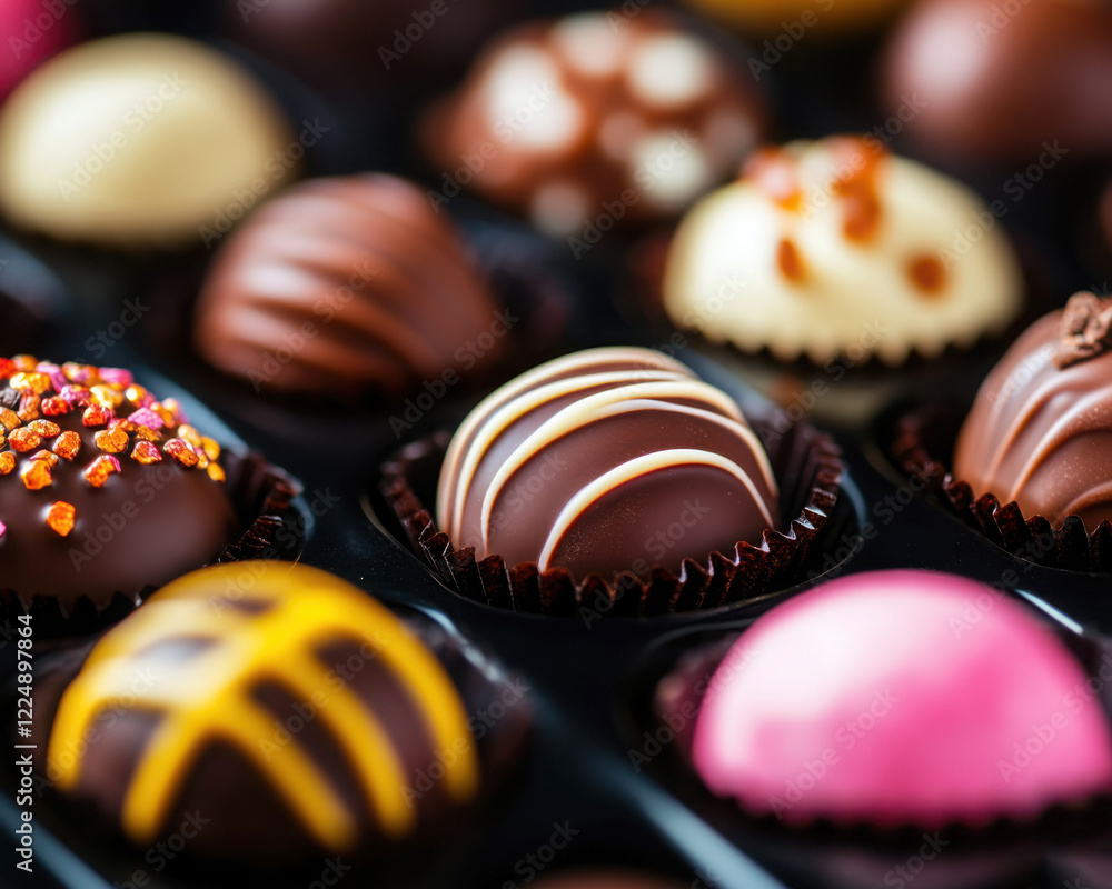 Obraz premium An assortment of beautifully crafted chocolate truffles.