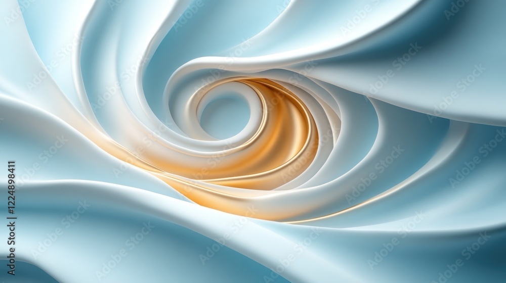 Fototapeta premium Abstract swirling blue and gold fabric.